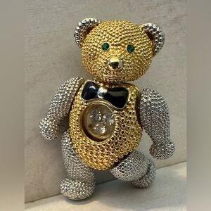 Vintage Silver/Gold Tone Teddy Bear Pin/Pendant